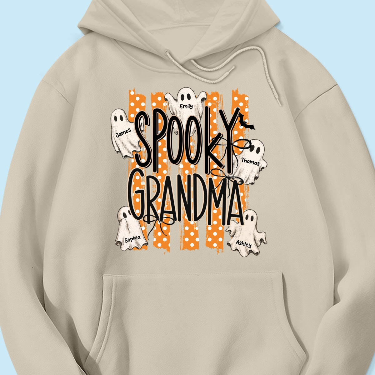 Spooky Grandma Striped Halloween Ghosts - Personalized Shirt