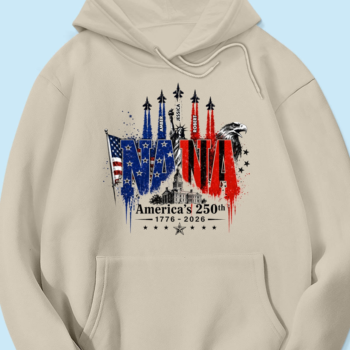 Patriotic Grandma USA 250th Anniversary - Personalized Shirt - Gift For Mom, Grandma, Wife