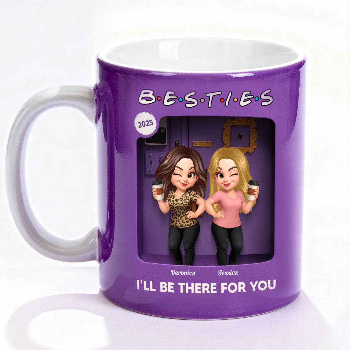 Pretty Girl Best Friends Purple Toy Box Style - Personalized Mug - Gift For Besties