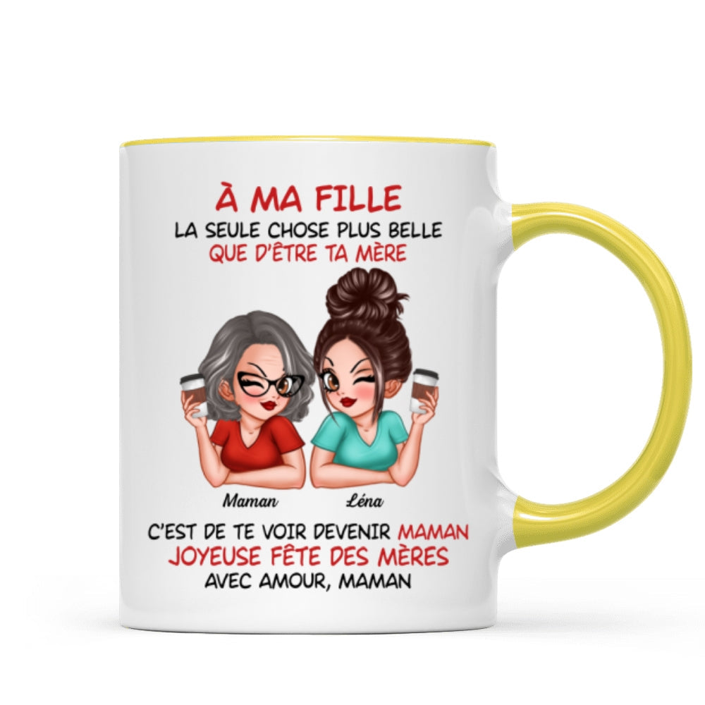 À ma fille – Te voir être maman – Mug personnalisé – Cadeau de Fête des Mères pour ma fille