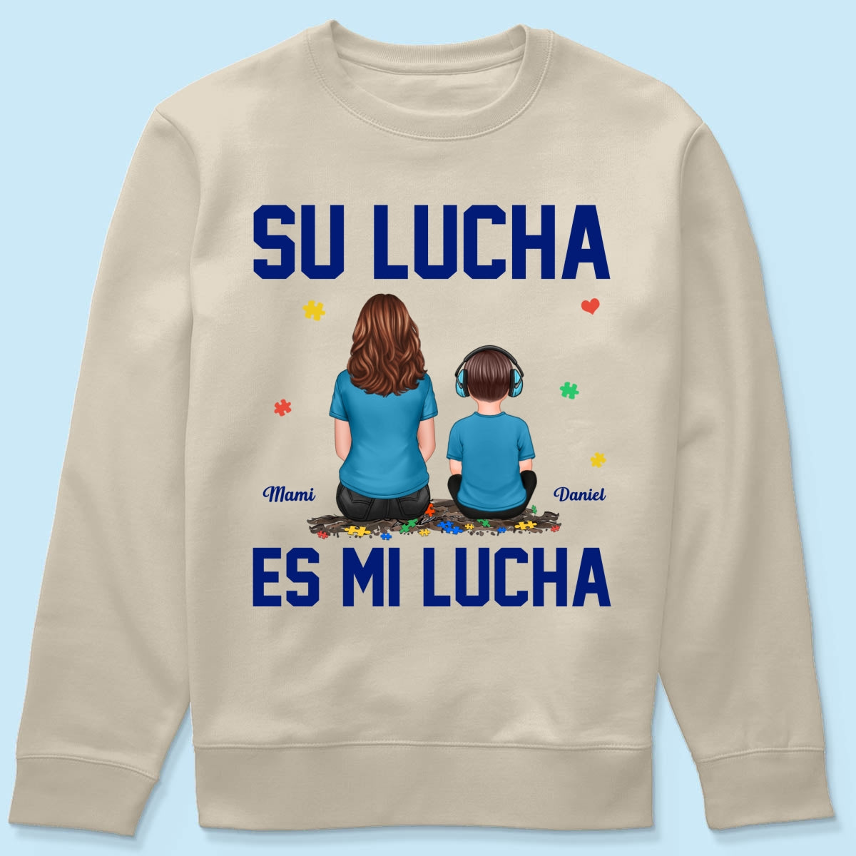 Su Lucha As Mi Lucha His Fight Is My Fight - Personalized Shirt - Spanish Version Autism Awareness Shirt