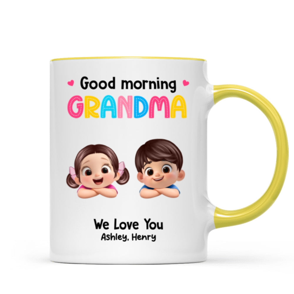 Good Morning Grandma Mom We Love You - Personalized Mug - Heartfelt Mother's Day Gift for Grandma, Mom