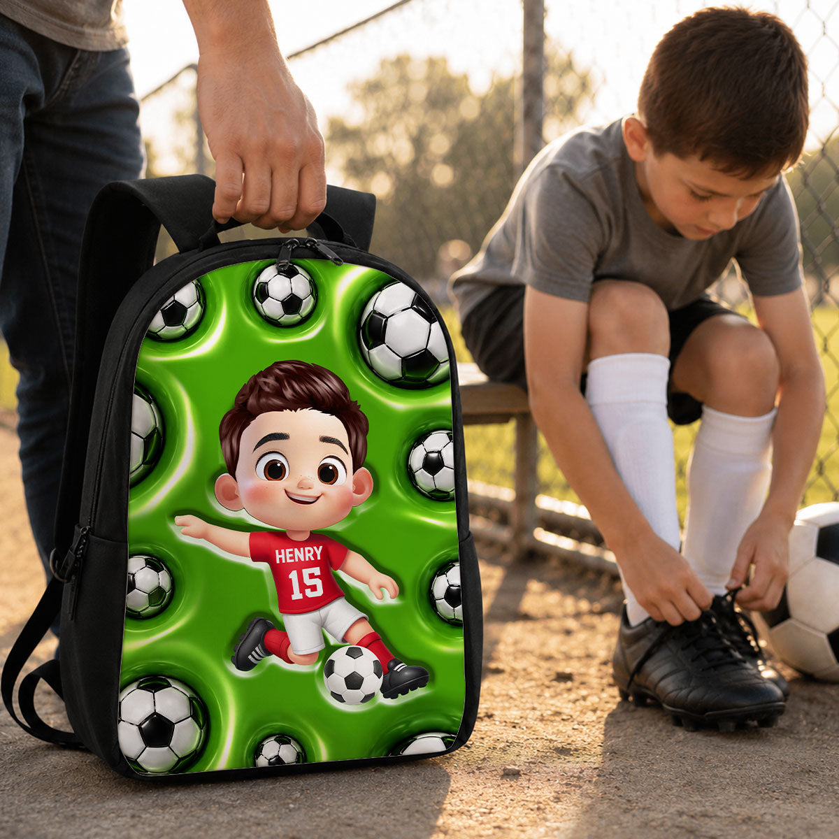 Soccer Patterns Boy And Girl - Personalized Backpack - Back To School Gift For Kids, Daughters, Sons, Grandkids