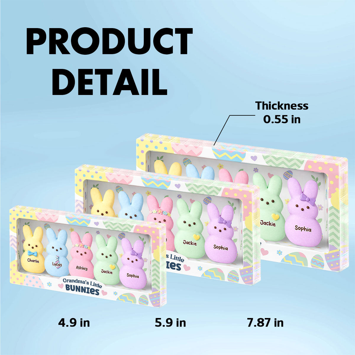 Grandma's Little Bunnies Custom Grandkids Names - Personalized Acrylic Block Plaque - Easter Decor Gift for Grandma, Mom