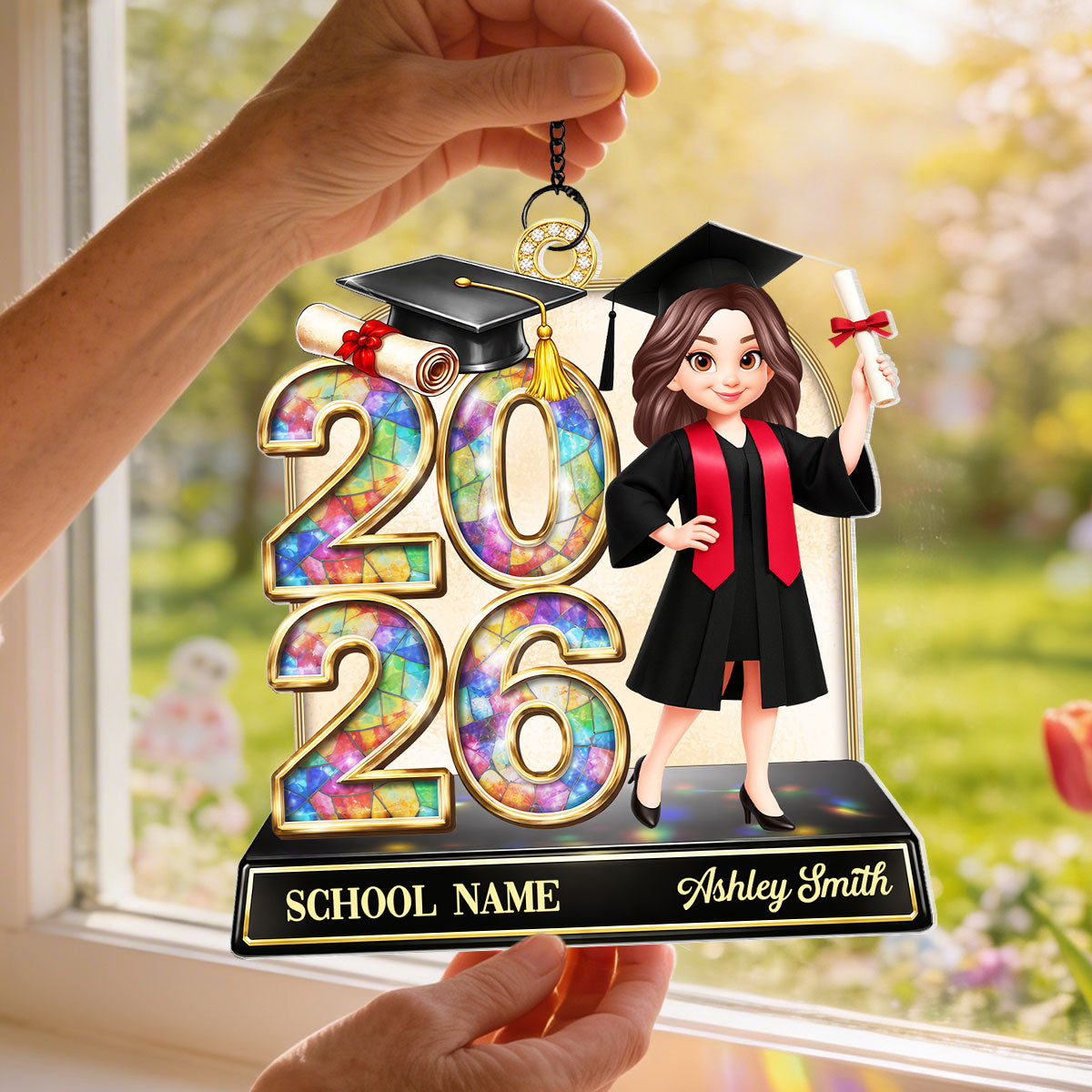 Senior Class Of 2026 2027 Graduate Keepsake 2D Flat - Personalized Suncatcher Ornament - Graduation Gift For Daughter