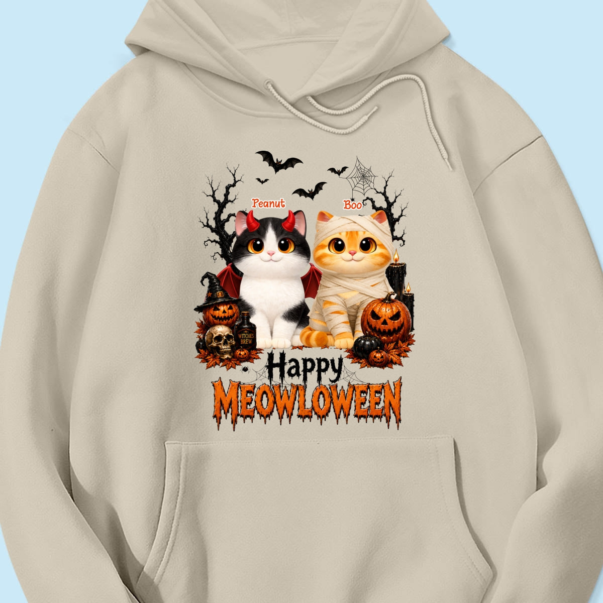 Happy Meowloween - Personalized Shirt - Trendy Halloween Tee for Cat Moms, Cat Lovers