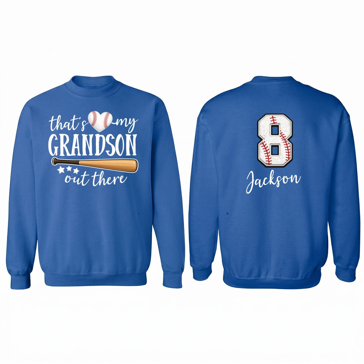 That's My Grandson Out There - Personalized Double Sided Shirt - Baseball Softball Grandma Mom