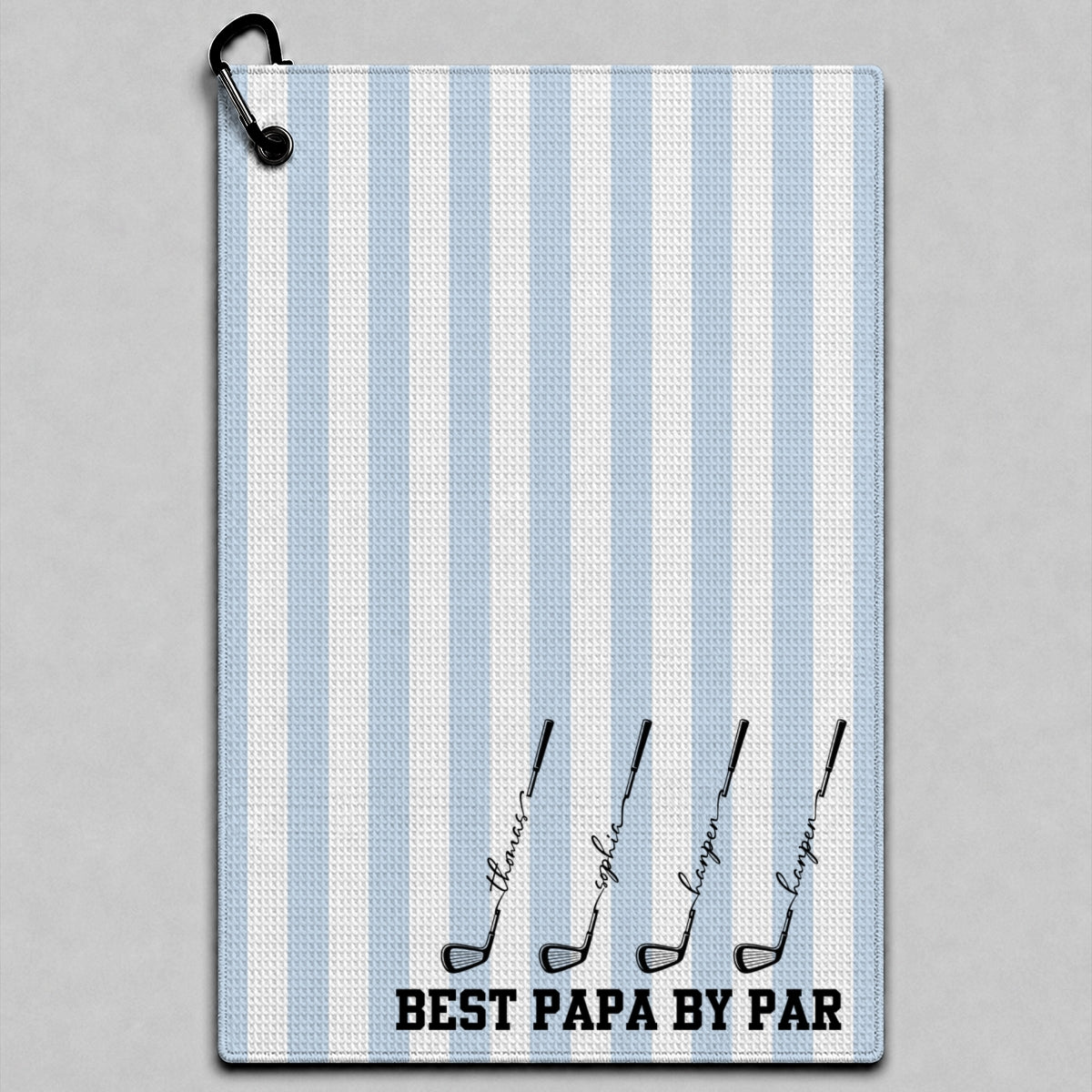 Best Dad Grandpa By Par Custom Kid Name - Personalized Golf Towel - Father's Day Gift For Golfers, Dad, Husband