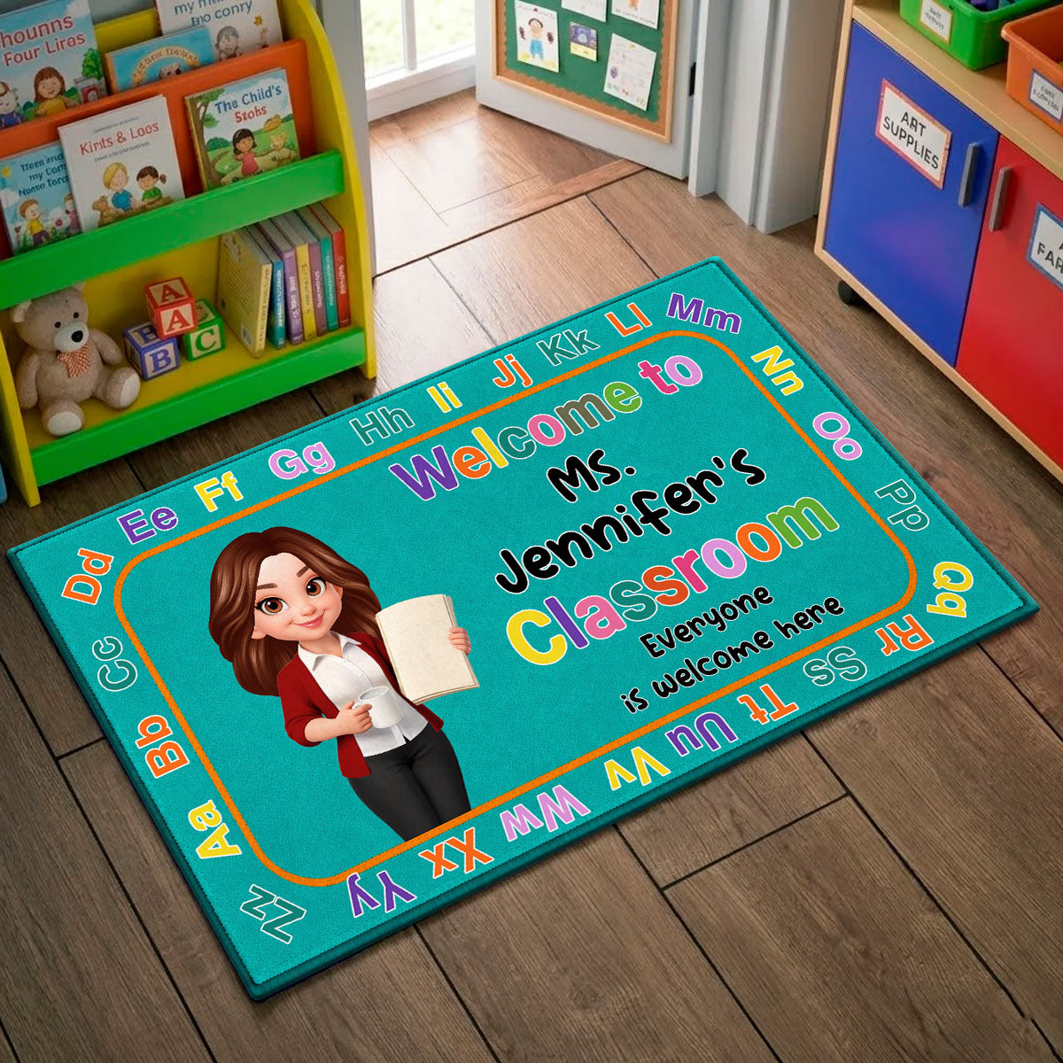 Everyone Is Welcome Here Back To School - Personalized Doormat - Back To School Gift For Teacher, Classroom Decor