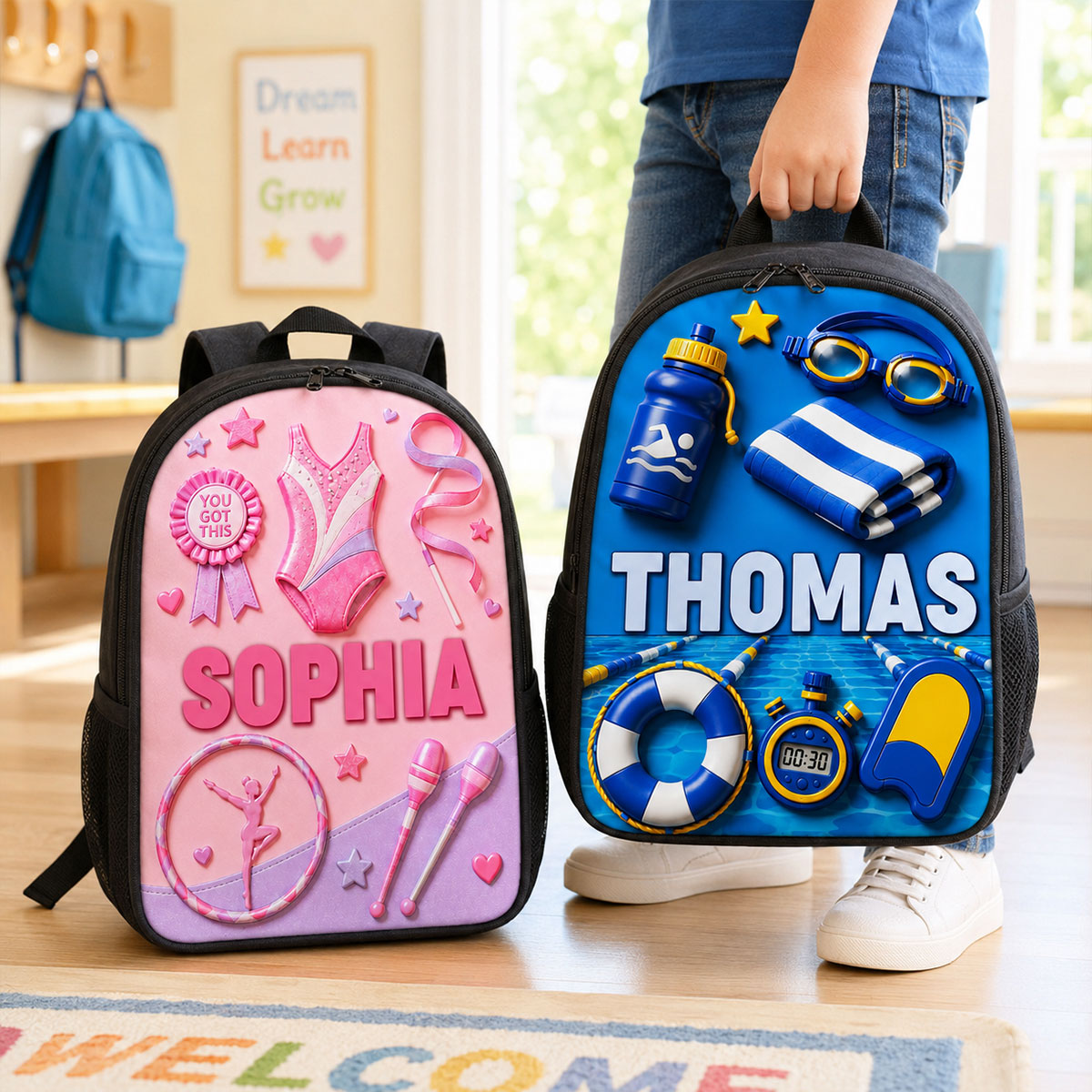 Magical Sports Soccer Baseball For Kids - Personalized Backpack - Back to School Gift for Kids, Boys, Girls