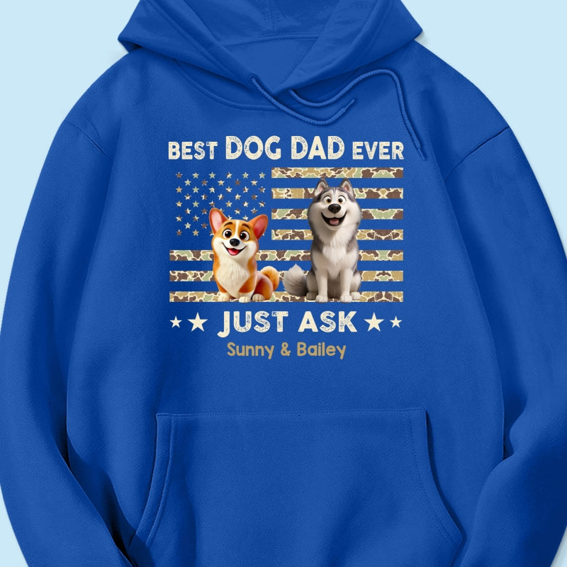 Best Dog Dad Ever Trendy Camouflage Pattern - Personalized Shirt - Father's Day Gift For Dog Dad, Dog Lovers