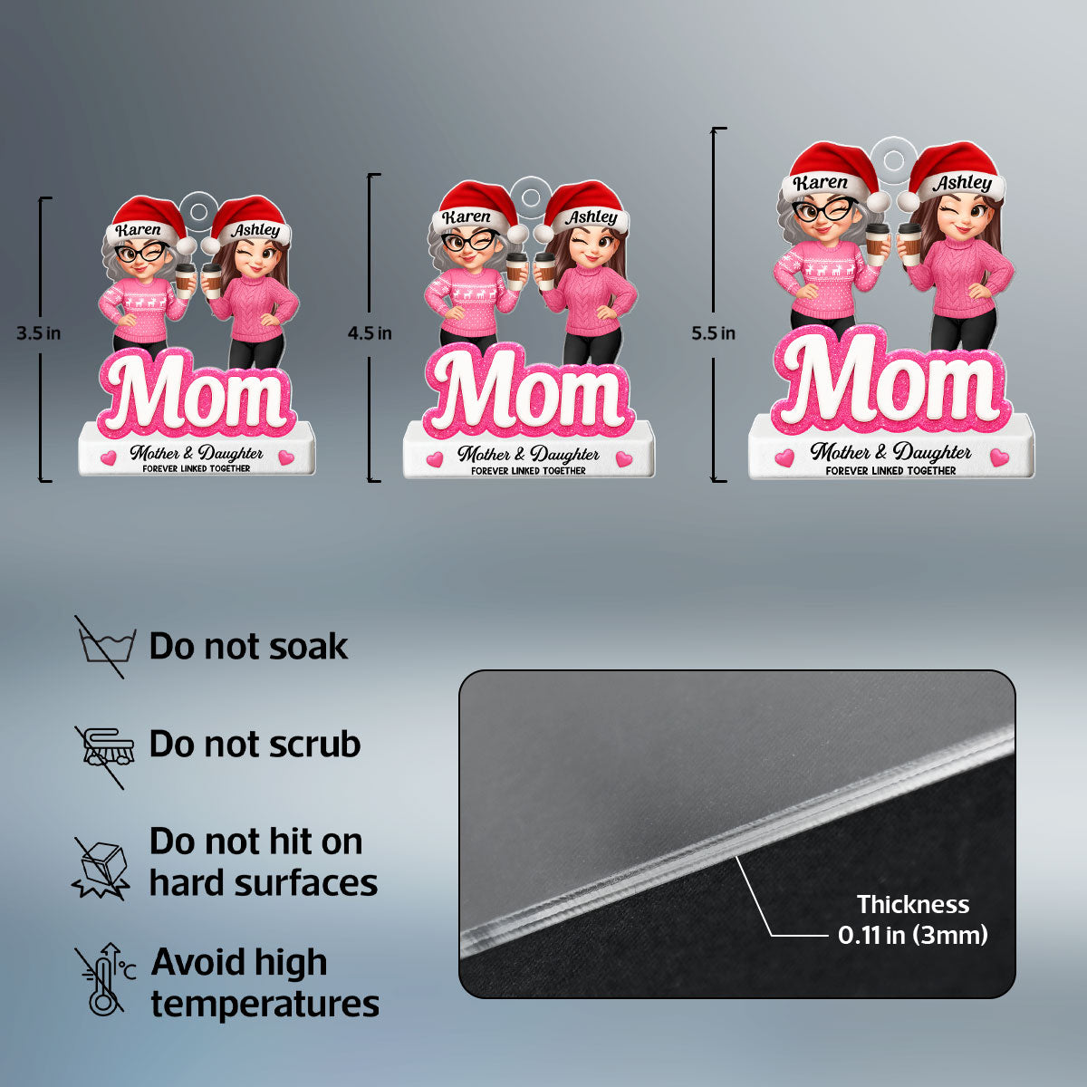 Like Mother Like Daughters - Personalized Acrylic Ornament - Christmas Gift for Mom