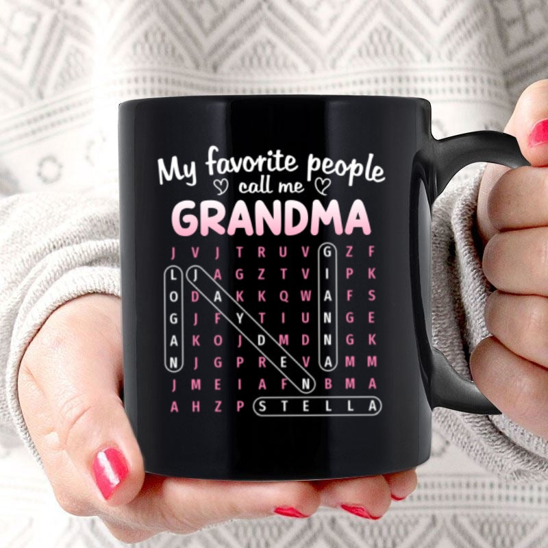 Favorite People Call Me Grandma Word Search Puzzle - Personalized Mug - Mother's Day Gift For Grandma
