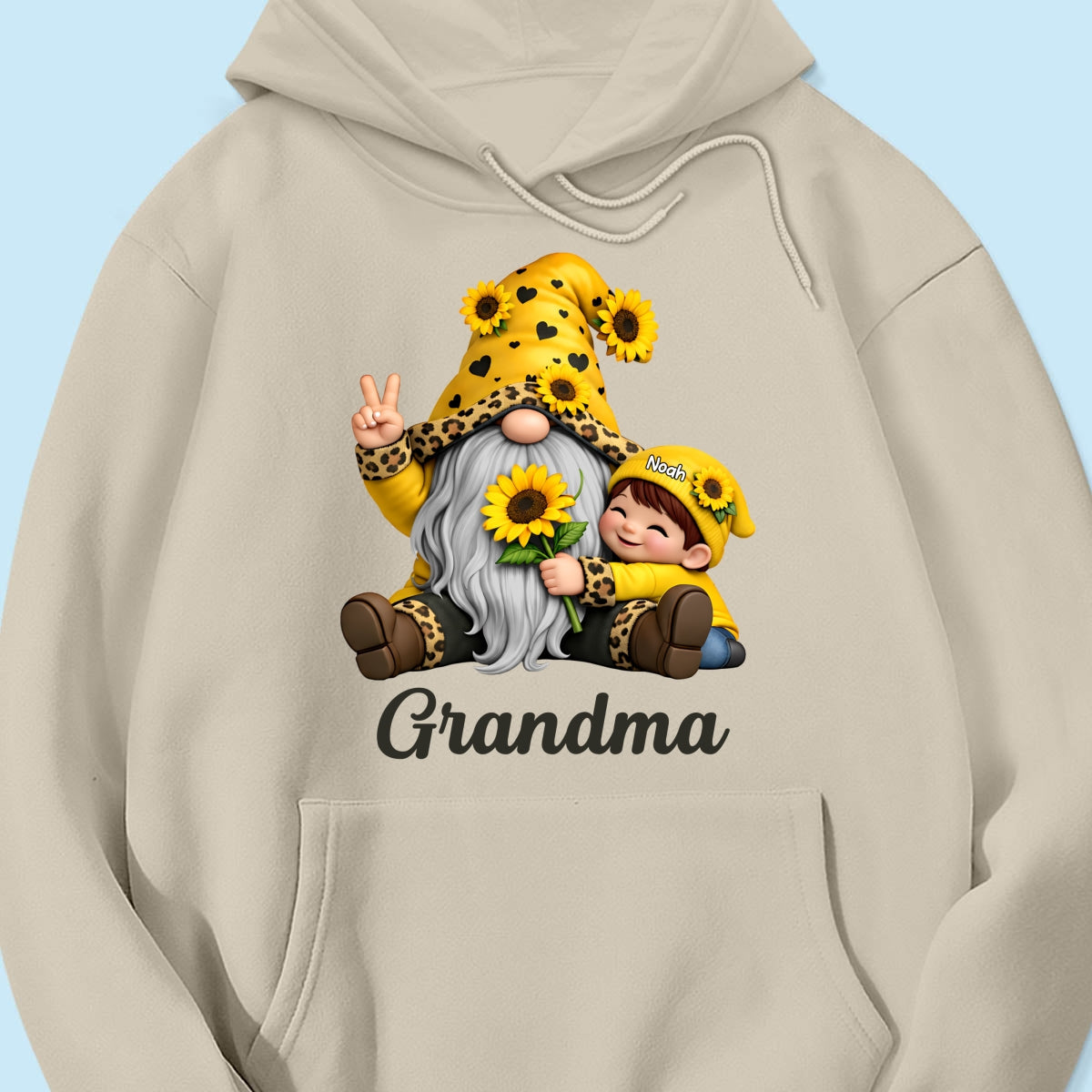 Gnome Grandma & Grandkids Sunflower - Personalized Shirt - Sentimental Gift for Grandma