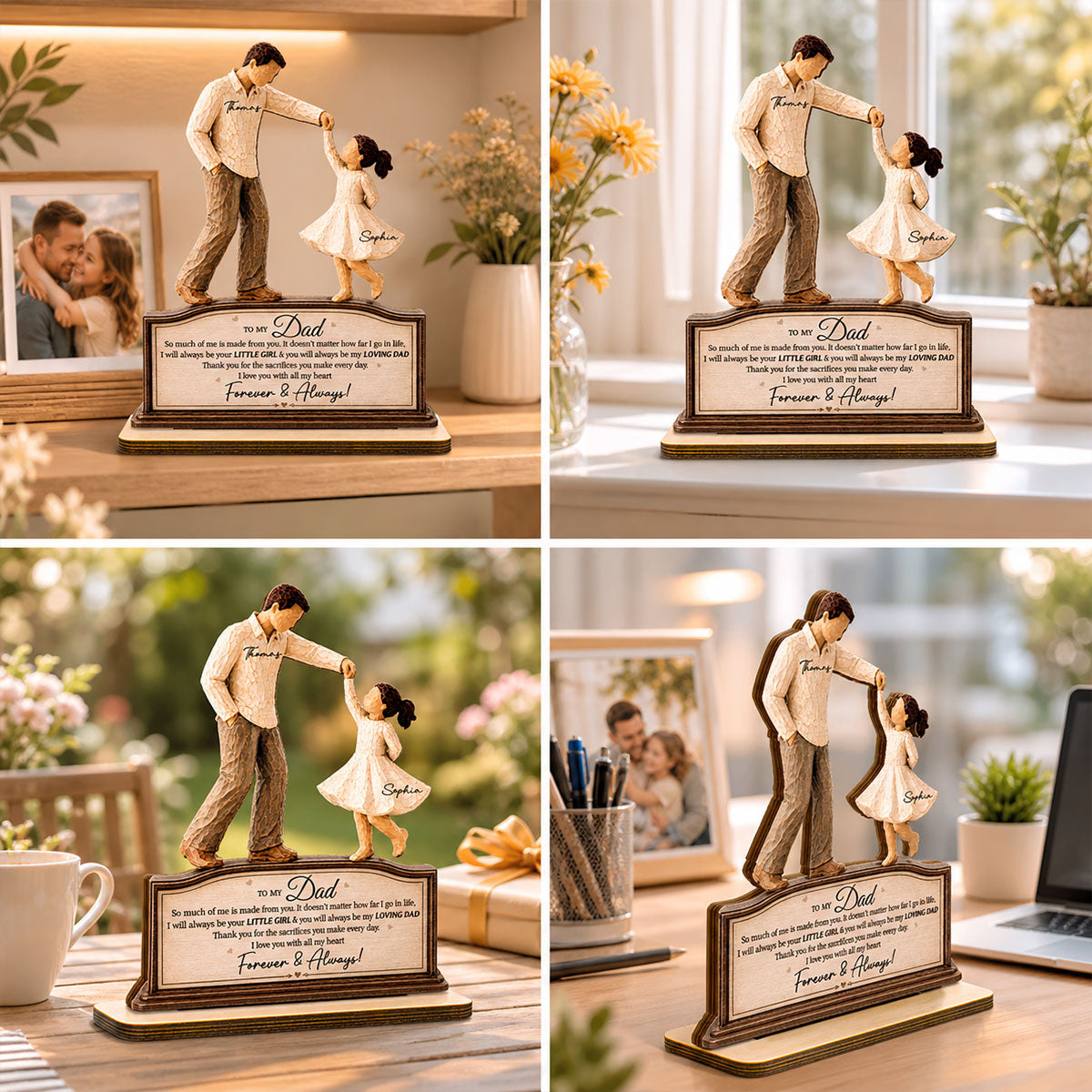 Will Always Be Your Little Girl Father & Daughter Dancing - Personalized 2-Layered Wooden Plaque - Sentimental Gift From Daughter