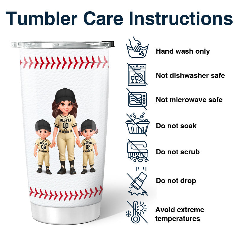 My Favorite Baseball Player Calls Me Mom - Personalized Tumbler - Mother's Day Gift For Baseball Mom