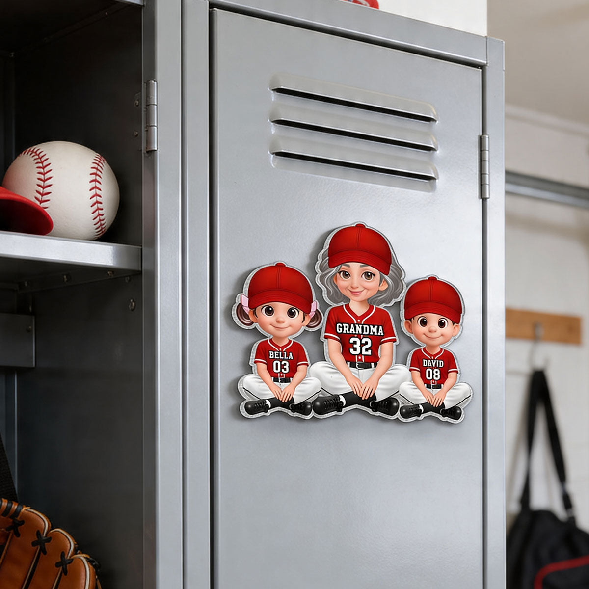 My Favorite Baseball Players Call Me Grandma - Personalized Acrylic Fridge Magnet - Mother's Day Gift For Grandma, Mom