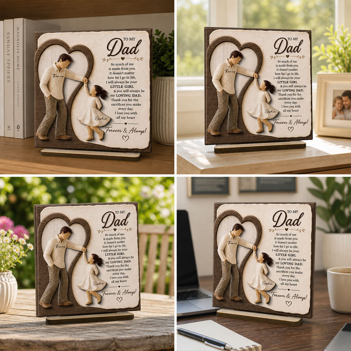 Will Always Be Your Little Girl Dancing Father & Daughter - Personalized 2-Layered Wooden Plaque - Sentimental Gift From Daughter