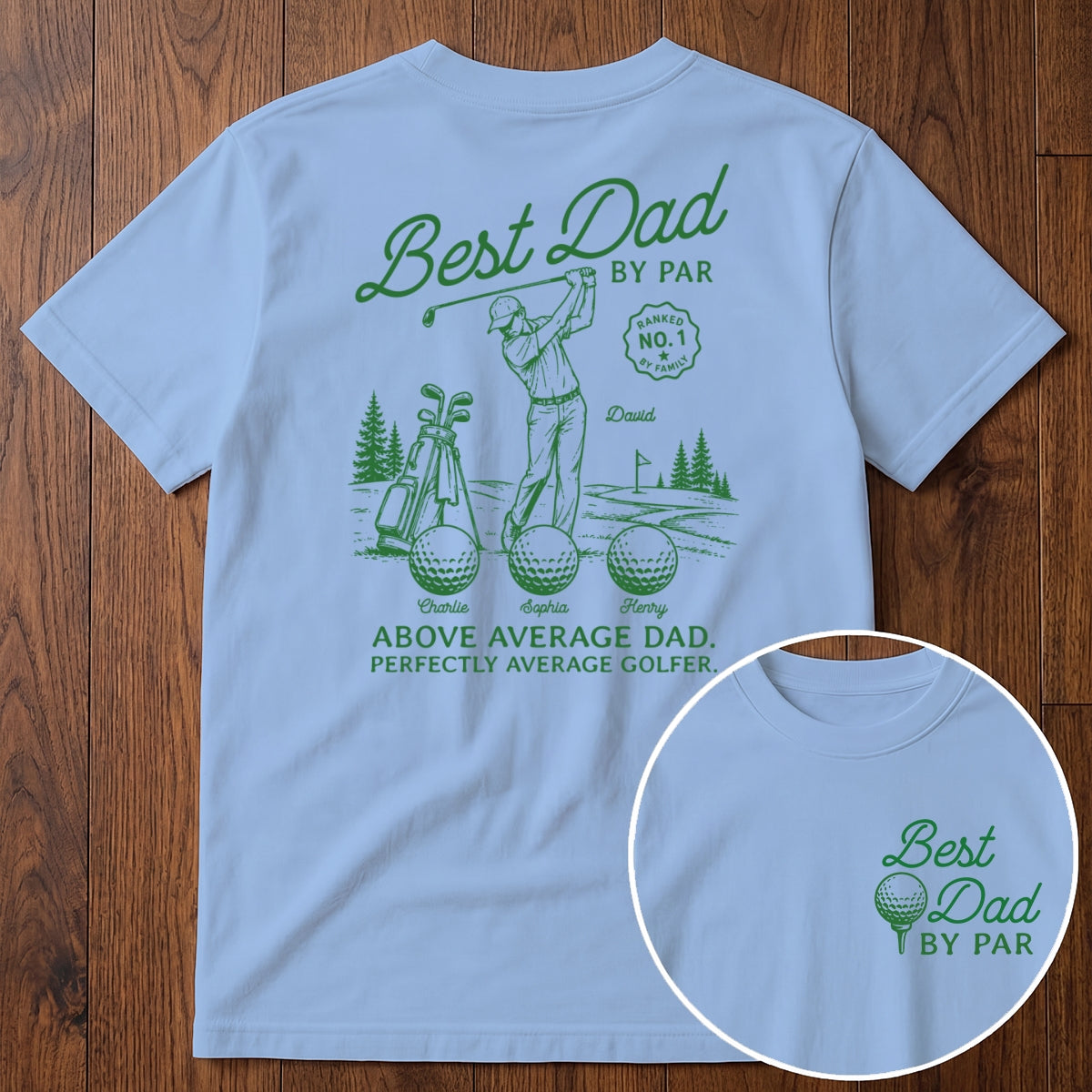 Golf Dad Legend Best Dad By Par - Personalized Double-Sided Shirt - Father's Day Gift For Dad, Husband, Golfers