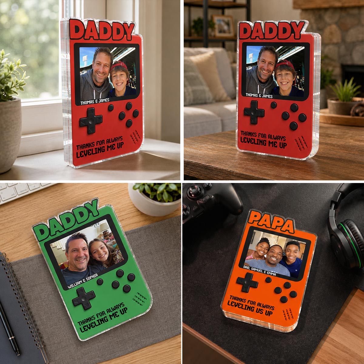 Retro Game Console Custom Photo - Personalized Acrylic Block Plaque - Gift For Gamer Husband, Dad, Grandpa