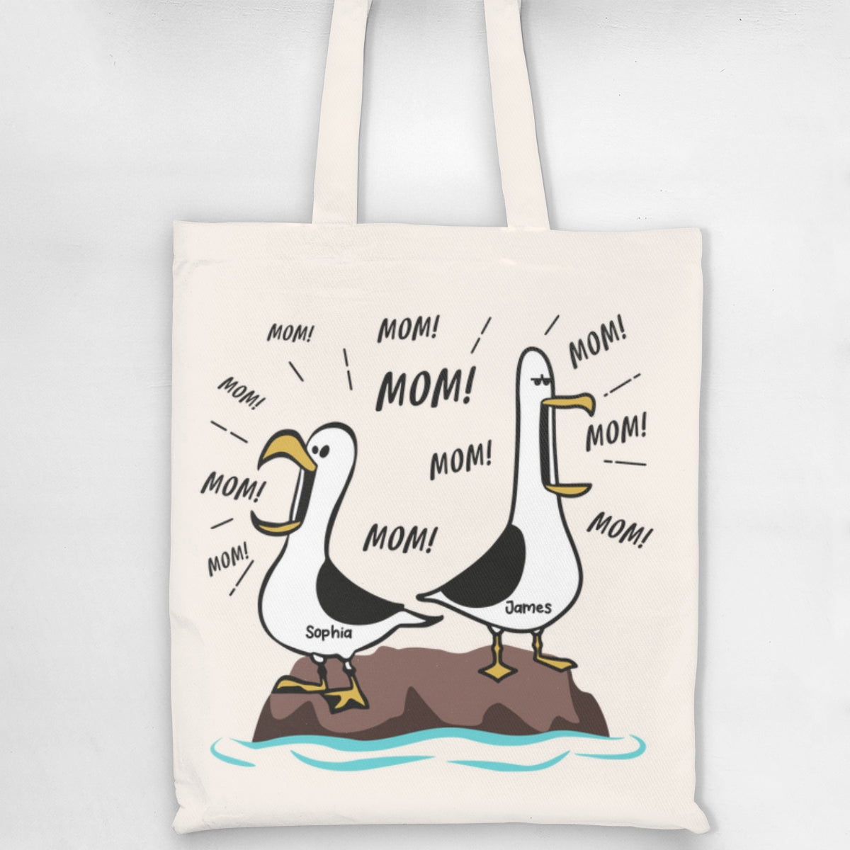 Seagull Mom Mom Mom - Personalized Tote Bag - Funny Mother's Day Gift For Mom