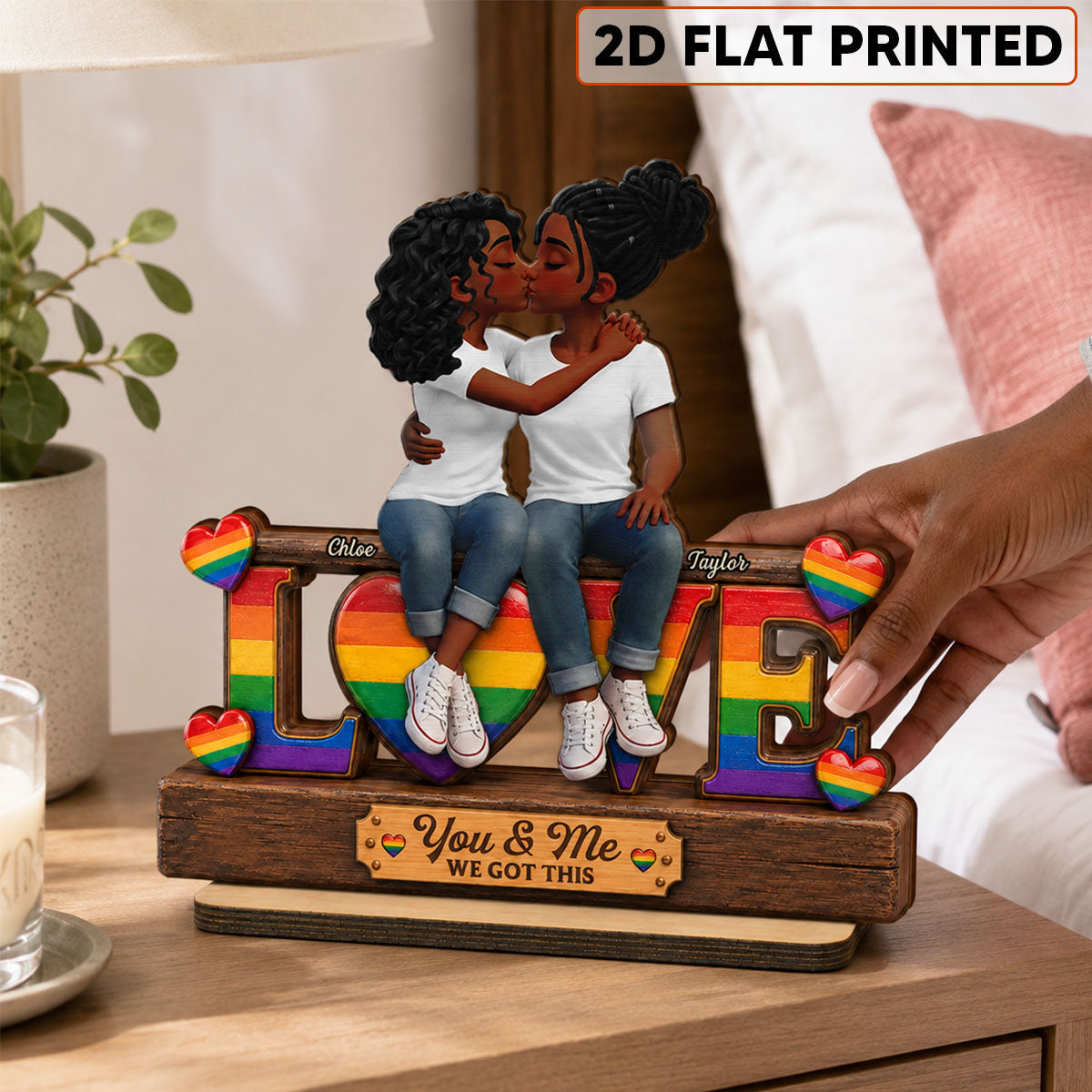 LGBT+ Couple Forever Love - Personalized 2-Layered Wooden Plaque - Gift For Couple, Happy Pride Month