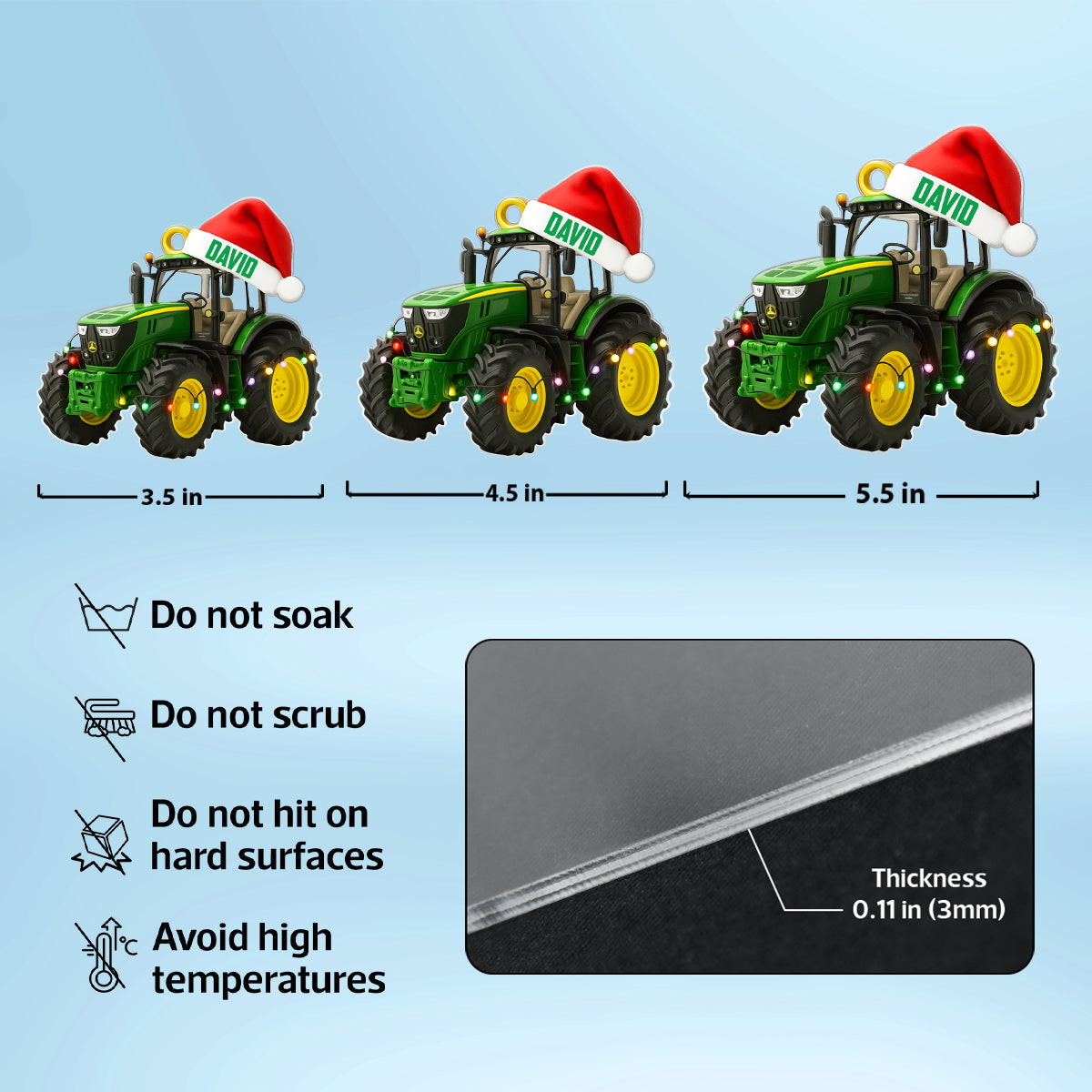 Life Is Better With Big Machines – Personalized Acrylic Ornament – Fun Gift for Tractor Lovers