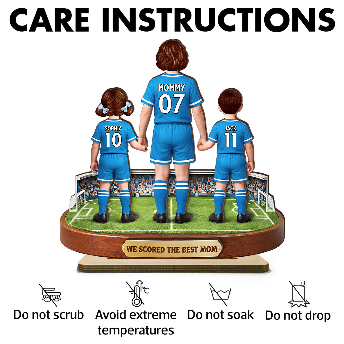 We Scored The Best Mom Soccer Mom Kids - Personalized 2-Layered Wooden Plaque - Mother's Day Gift For Soccer Mom, Gift For Wife