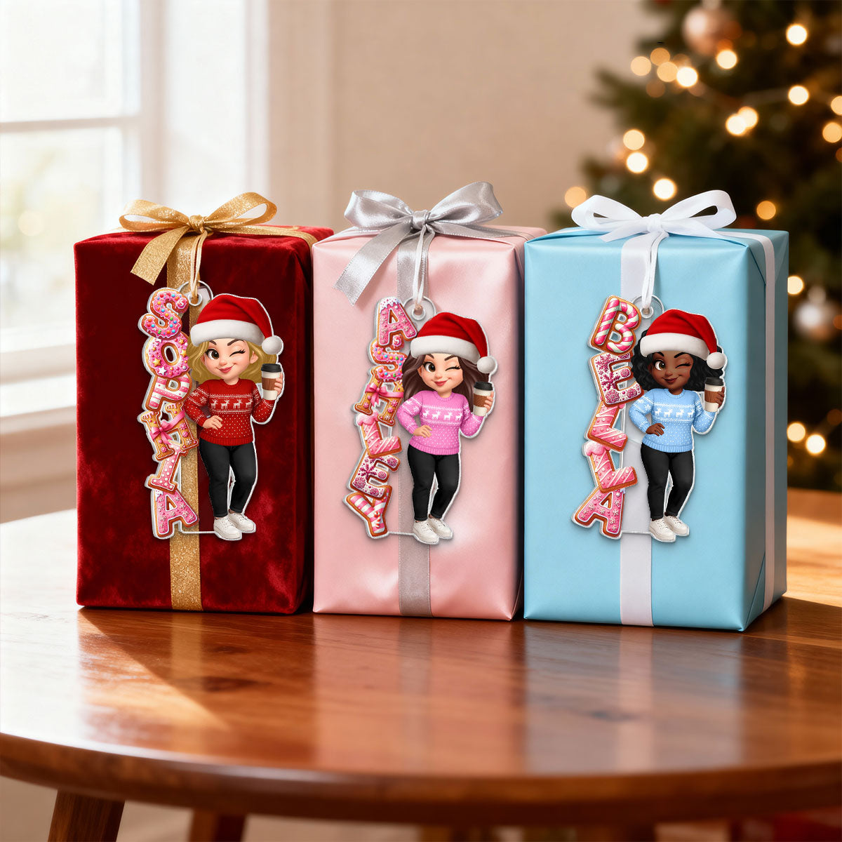 Custom Name Gingerbread Alphabet - Personalized Acrylic Ornament - Christmas Gift for Besties