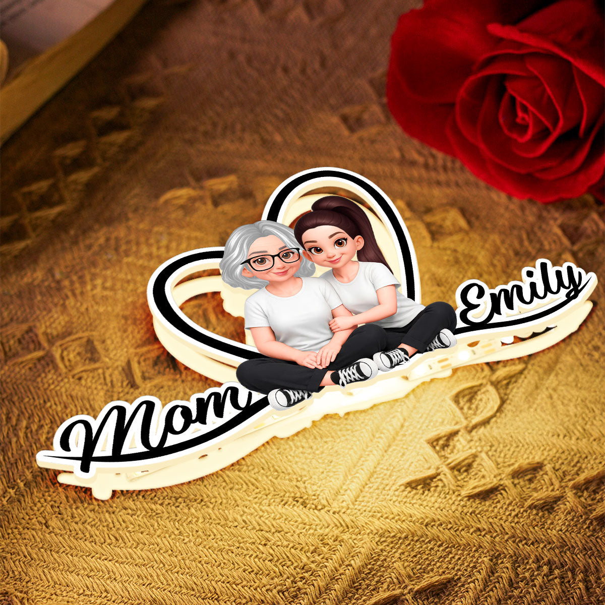 Mom And Daughter Forever Love - Personalized Light Box - Gift For Mom, Daughter