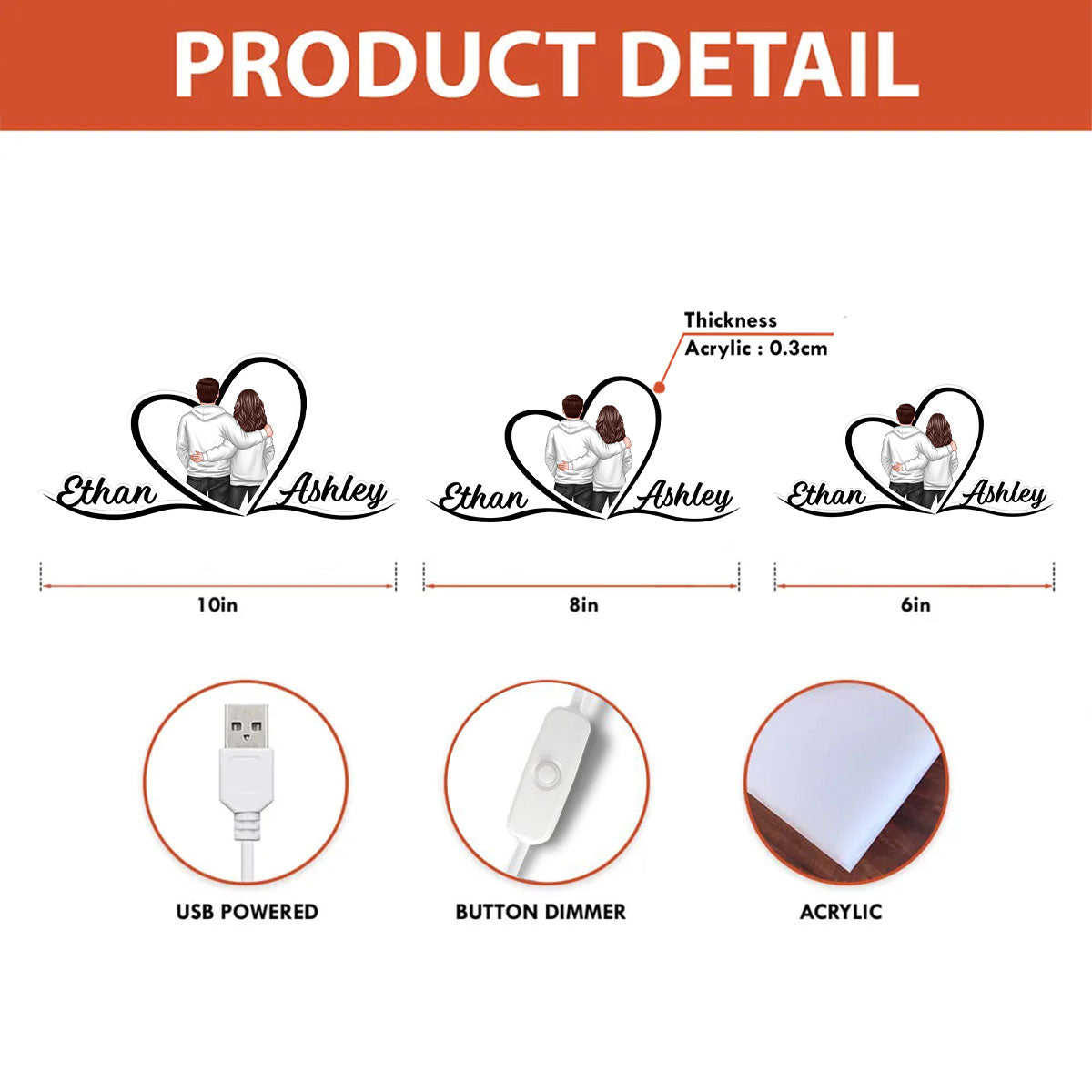 My Favorite Place is Next to You Couple Heart - Personalized Light Box - Gift for Him, Gift for Her