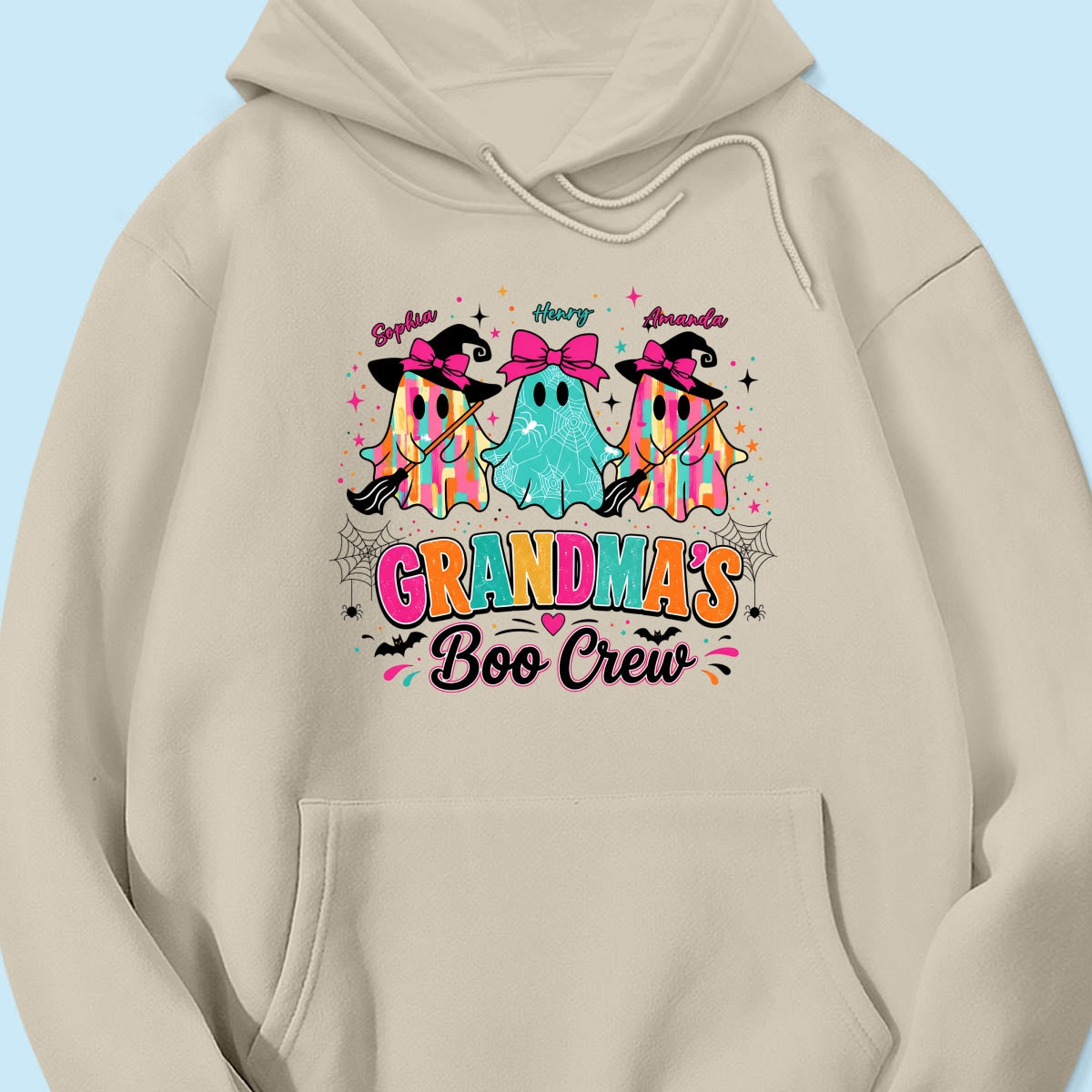 Grandma's Boo Crew Cute Bow Ghost - Personalized Shirt - Gift for Grandma