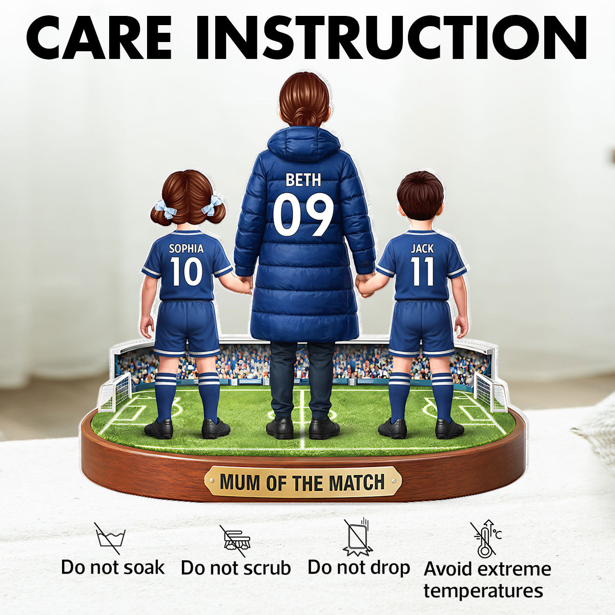Mum Of The Match - Personalised Acrylic Block Plaque - Gift For Football Mum