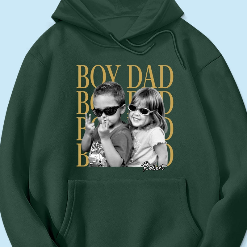 Personalized Vintage Photo Girl Dad Boy Dad - Personalized Shirt - Father's Day Gift for Dad, Husband
