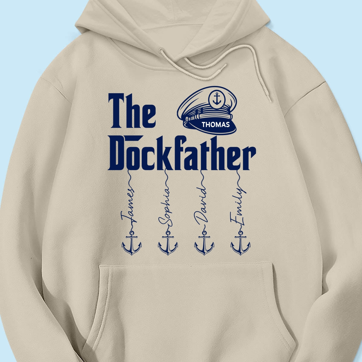 The Dockfather Boat Captain Custom Kids Names - Personalized Shirt - Lake Life Father's Day Gift For Husband, Dad