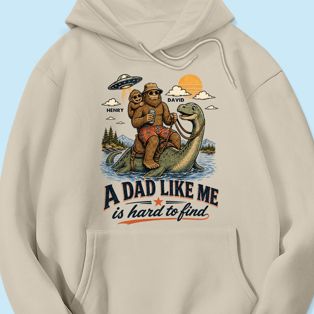 A Dad Like Me is Hard to Find Bigfoot Riding Monster - Personalized Shirt - Father's Day Gift for Dad, Husband