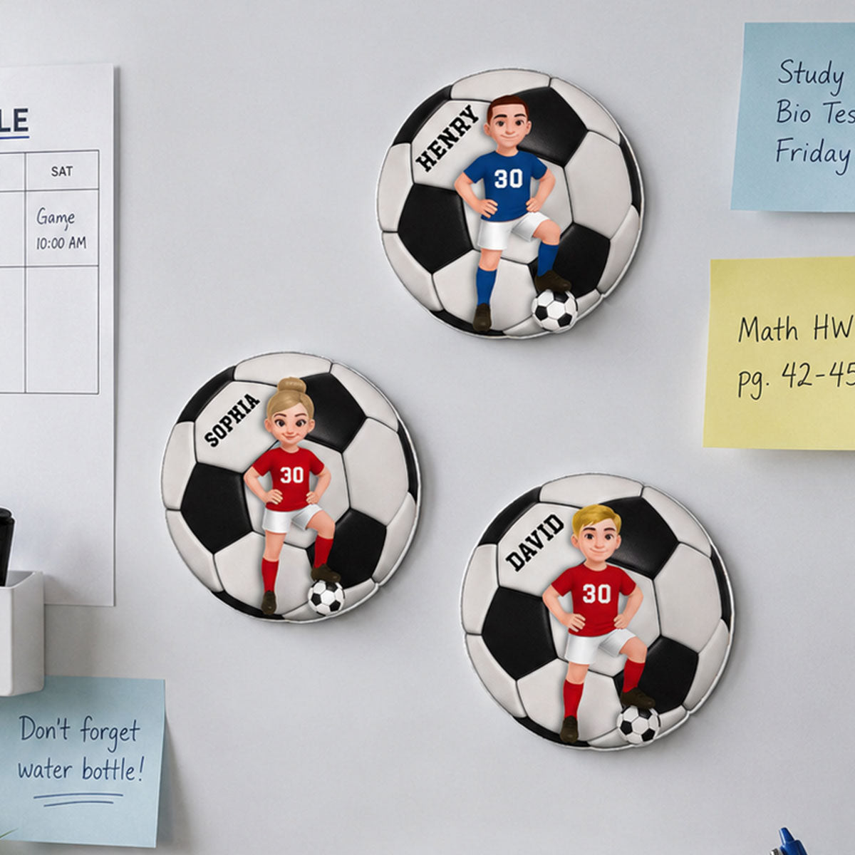 Soccer Boy & Girl - Personalized Acrylic Locker Magnet - Back To School Gift For Daughters, Sons, Grandkids, Teenagers