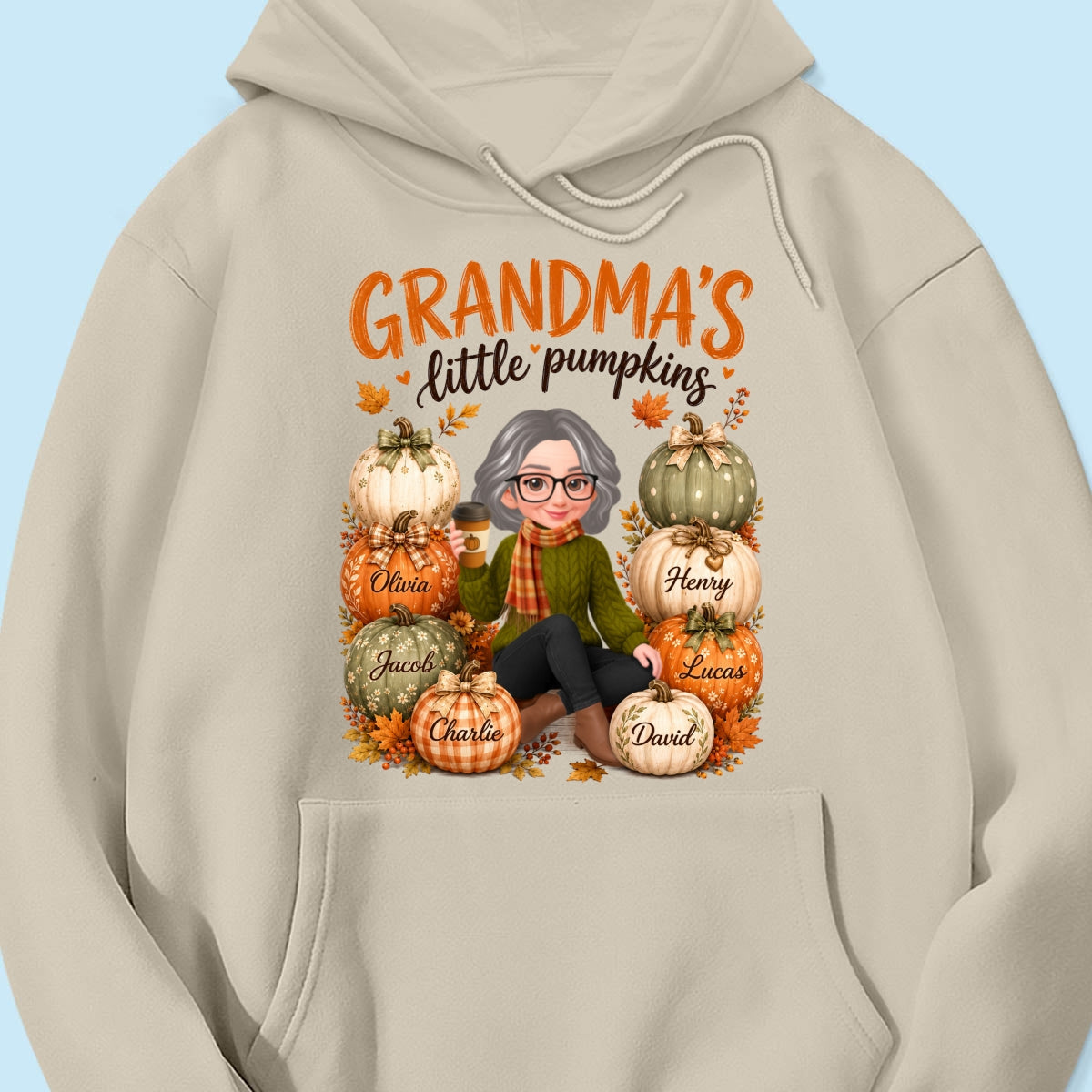 Grandma's Little Pumpkins - Personalized Shirt - Cozy Fall Tee for Grandma