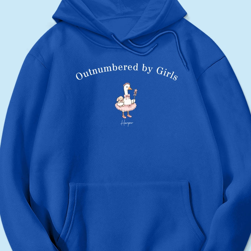 Outnumbered By Girls Cute Goose - Personalized Shirt - Father's Day Gift For Husband, Girl Dad