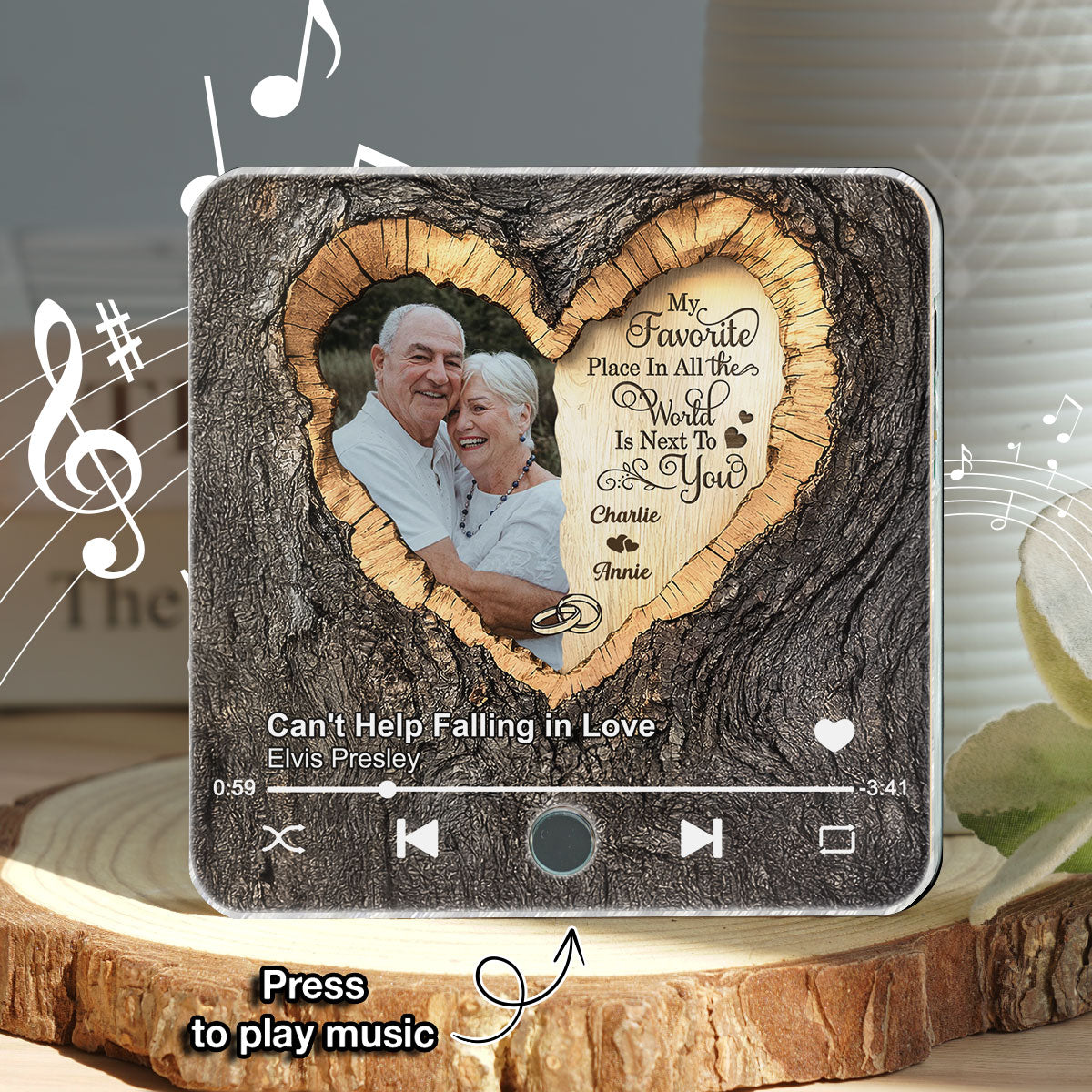 Favorite Place Next To You Couple Custom Photo - Personalized Music Fridge Magnet - Anniversary Gift, Valentine's Gift For Him, For Her