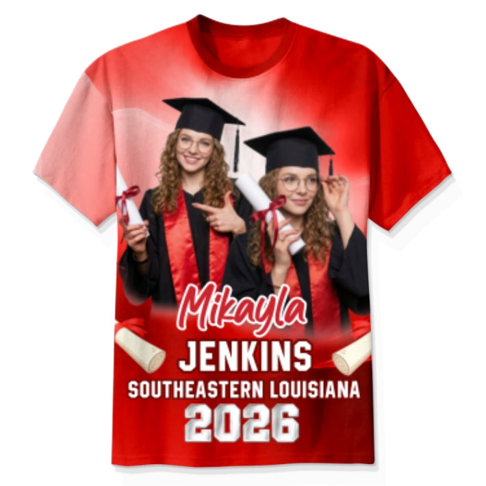 Class Of A 2026 2027 2028 2029 Graduate Custom Photo - Personalized Shirt - Family Matching Graduation Shirt, Graduation Party Gift, Senior Class of 2026