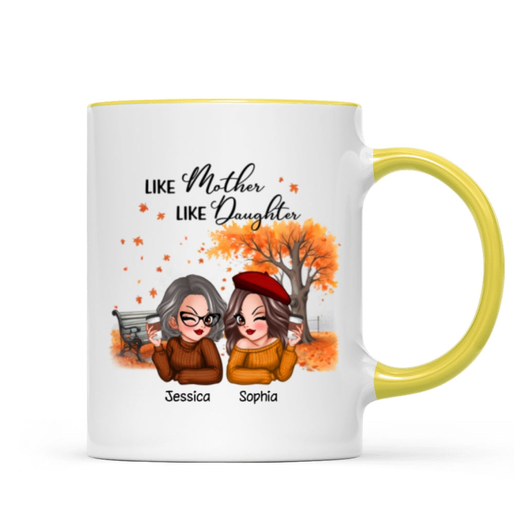 Mother And Daughter Pretty Woman Fall Season Personalized Mug