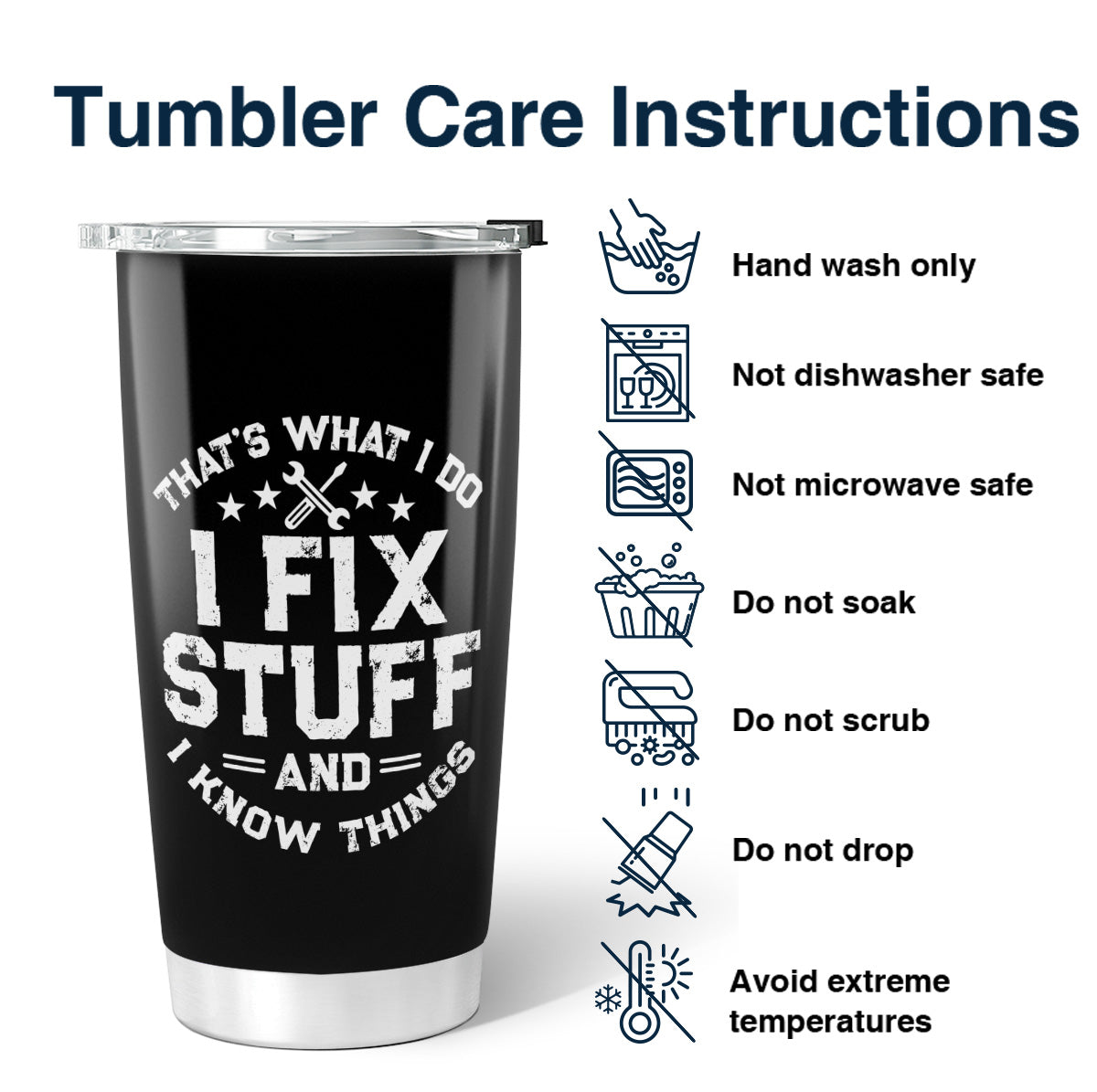That's What I Do Mechanic Dad - Personalized Tumbler - Father's Day Gift For Dad, Grandpa