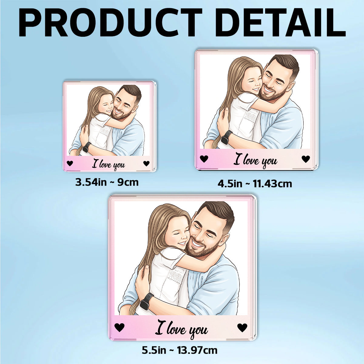 Custom Portrait from Photo - Personalized Acrylic Fridge Magnet - Father's Day Gift for Dad, Husband