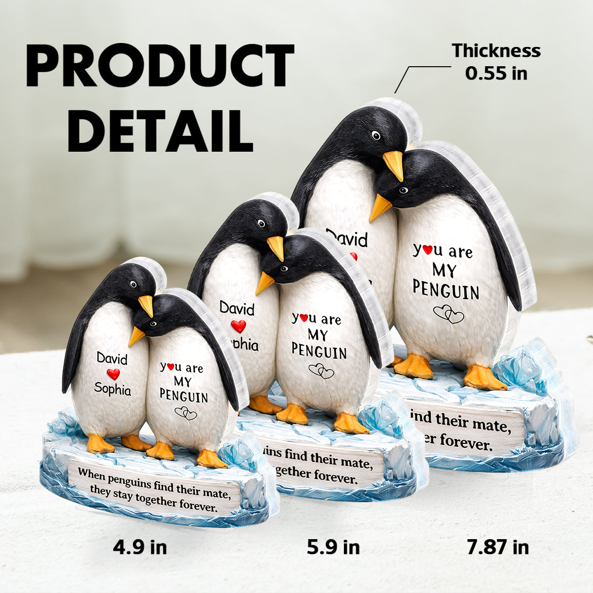 You Are My Penguin - Personalized Acrylic Block Plaque - Sentimental Wedding Anniversary Gift, Gift for Him, for Her