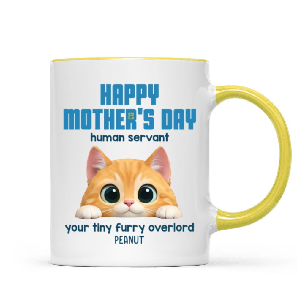 Happy Mother's Day Human Servant - Personalized Mug - Funny Gift for Cat Moms, Coffee Mug for Cat Lovers
