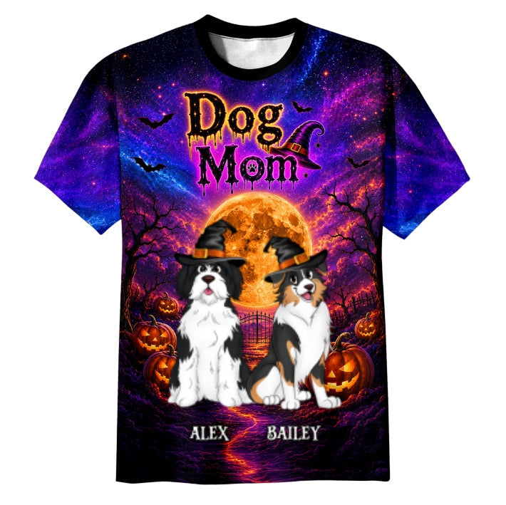 Galaxy Halloween Dog Mom - Personalized Shirt - Halloween Gift For Dog Lovers