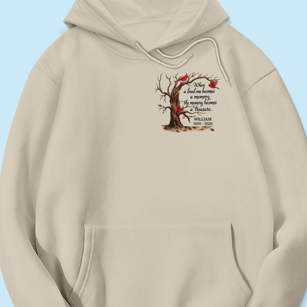 Memorial Tree Butterflies Cardinals Hummingbirds - Personalized Shirt - Remembrance Gift