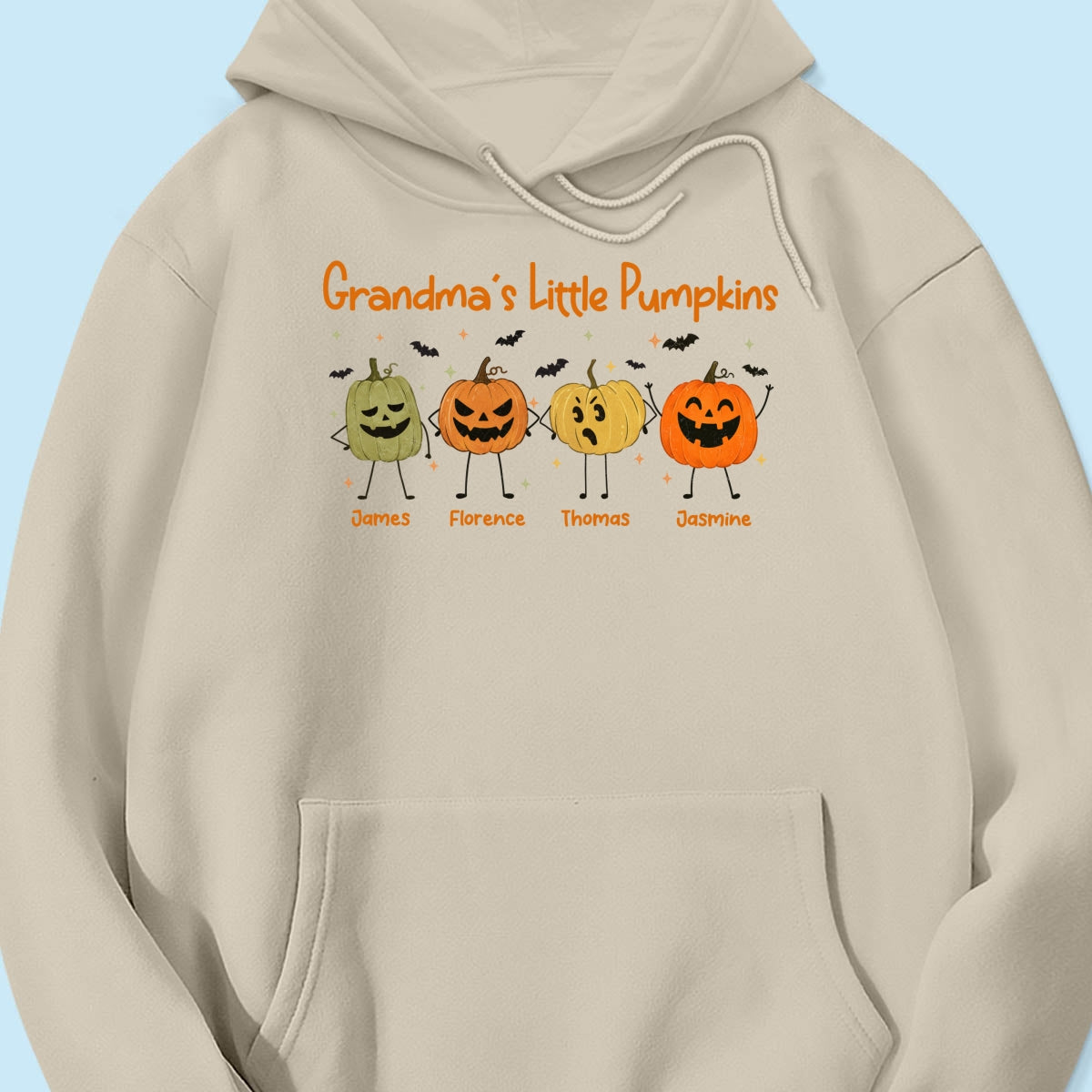 Grandma's Little Pumpkins Doodle Jack-o'-lantern Pumpkins - Personalized Shirt - Perfect Halloween Costume For Grandma, Mom