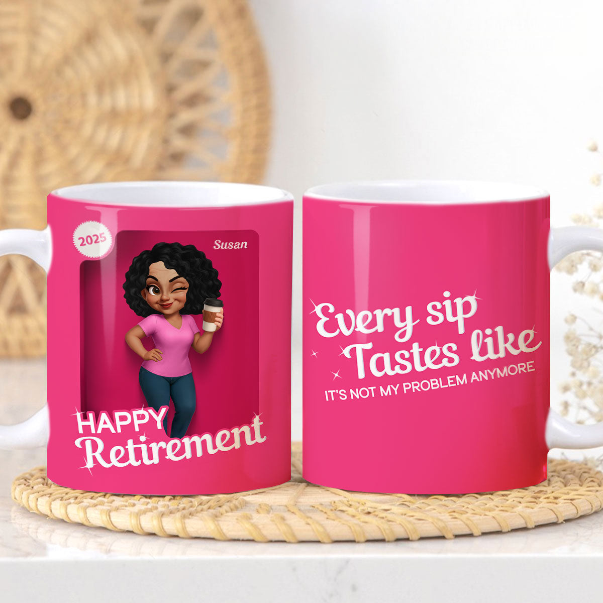 Every Sip Tastes Like It's Not My Problem Anymore - Personalized Mug - Retirement Gift for Boss, Coworker, Grandma